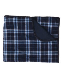 Boxercraft FB250 Flannel Blanket – Navy/ Columbia Plaid