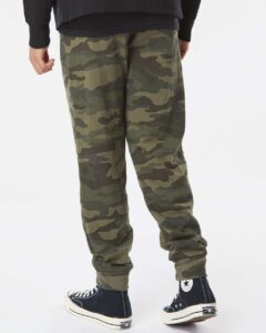 Independent Trading Co. IND20PNT Men’s Midweight Fleece Sweatpants – Forest Camo (on model back)