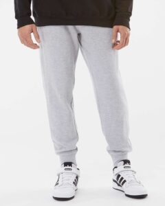 Independent Trading Co. IND20PNT Men’s Midweight Fleece Sweatpants – Grey Heather (on model)