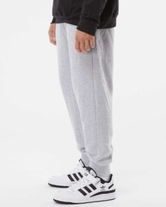 Independent Trading Co. IND20PNT Men’s Midweight Fleece Sweatpants – Grey Heather (on model side)
