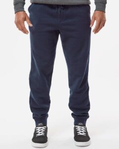 Independent Trading Co. IND20PNT Men’s Midweight Fleece Sweatpants – Classic Navy (on model)