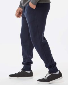 Independent Trading Co. IND20PNT Men’s Midweight Fleece Sweatpants – Classic Navy (on model side)