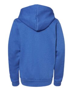 BELLA + CANVAS 3739Y Youth Sponge Fleece Full-Zip Hoodie Sweatshirt – Heather True Royal (back)