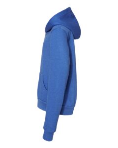 BELLA + CANVAS 3739Y Youth Sponge Fleece Full-Zip Hoodie Sweatshirt – Heather True Royal (side)