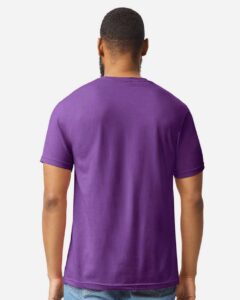 Gildan 64000CVC Unisex Softstyle® CVC T-Shirt – Amethyst (on model back)