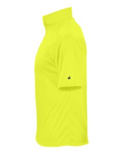 Badger 4199 Men’s B-Core Short Sleeve Quarter-Zip – Safety Yellow/ Graphite (side)
