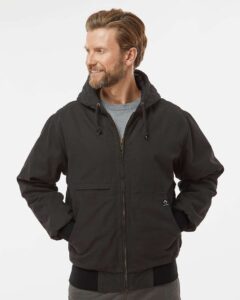 DRI DUCK 5034 Men’s Laramie Power Move Jacket – Black (on model)