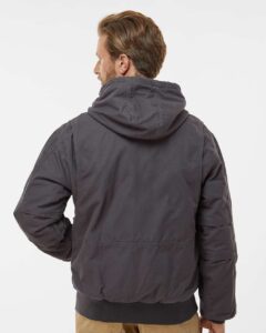 DRI DUCK 5034 Men’s Laramie Power Move Jacket – Charcoal (on model back)