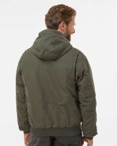 DRI DUCK 5034 Men’s Laramie Power Move Jacket – Olive (on model back)