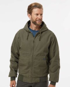 DRI DUCK 5034 Men’s Laramie Power Move Jacket – Olive (on model)