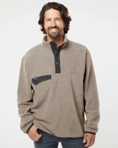 DRI DUCK 7355 Men’s Brooks Sherpa Mountain Fleece – Moss (on model)