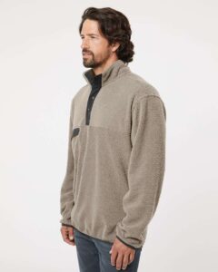 DRI DUCK 7355 Men’s Brooks Sherpa Mountain Fleece – Moss (on model side)