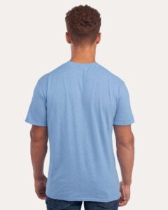 JERZEES 560MR Premium Blend Ring-Spun T-Shirt – Carolina Heather (on model back)