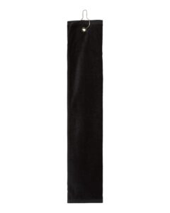 Carmel Towel Company C162523TGH Trifold Golf Towel with Grommet – Black (side)