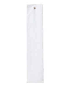 Carmel Towel Company C162523TGH Trifold Golf Towel with Grommet – White (side)