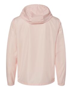 Independent Trading Co. EXP54LWZ Men’s Lightweight Windbreaker Full-Zip Jacket – Blush/ White Zipper (back)