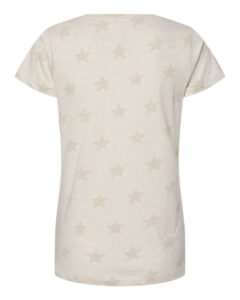 Code Five 3629 Women’s Star Print Scoop Neck Tee – Natural Heather Star (back)