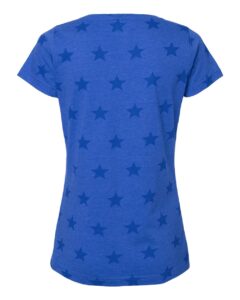 Code Five 3629 Women’s Star Print Scoop Neck Tee – Royal Star (back)
