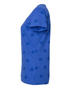 Code Five 3629 Women’s Star Print Scoop Neck Tee – Royal Star (side)