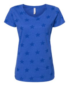 Code Five 3629 Women’s Star Print Scoop Neck Tee – Royal Star
