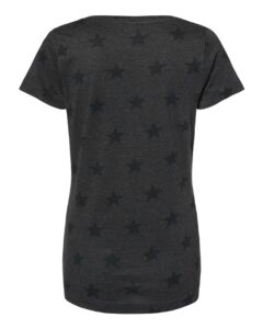 Code Five 3629 Women’s Star Print Scoop Neck Tee – Smoke Star (back)
