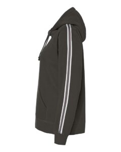 J. America 8642 Women’s Rival Fleece Hooded Sweatshirt – Black (side)