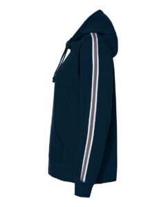 J. America 8642 Women’s Rival Fleece Hooded Sweatshirt – Navy (side)