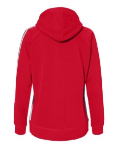J. America 8642 Women’s Rival Fleece Hooded Sweatshirt – Red (back)