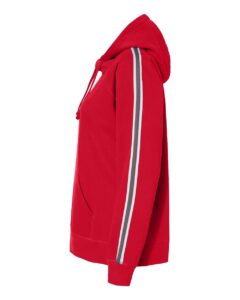 J. America 8642 Women’s Rival Fleece Hooded Sweatshirt – Red (side)
