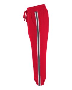 J. America 8643 Women’s Rival Fleece Joggers – Red (side)