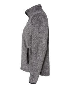 J. America 8463 Women’s Boundary Shag Frosty Sherpa Full-Zip – Black (side)