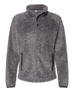 J. America 8463 Women’s Boundary Shag Frosty Sherpa Full-Zip – Black