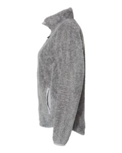 J. America 8463 Women’s Boundary Shag Frosty Sherpa Full-Zip – Grey (side)