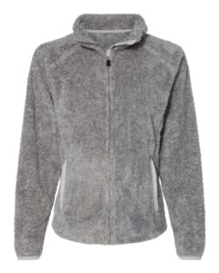 J. America 8463 Women’s Boundary Shag Frosty Sherpa Full-Zip – Grey