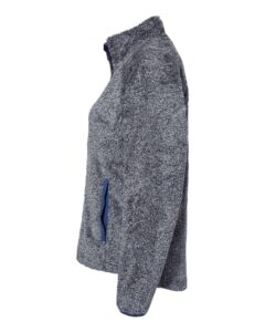 J. America 8463 Women’s Boundary Shag Frosty Sherpa Full-Zip – Navy (side)