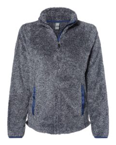 J. America 8463 Women’s Boundary Shag Frosty Sherpa Full-Zip – Navy
