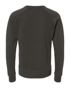 J. America 8707 Men’s Ripple Fleece Raglan Crewneck Sweatshirt – Black (back)