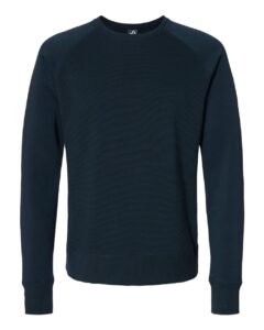 J. America 8707 Men’s Ripple Fleece Raglan Crewneck Sweatshirt – Navy