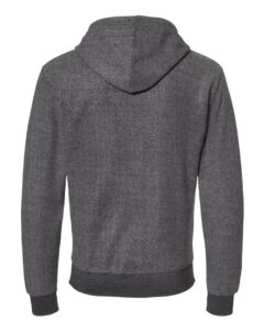 J. America 8709 Men’s Flip Side Fleece Hooded Sweatshirt – Charcoal Heather (back)