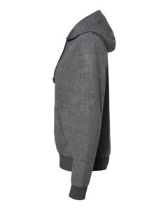 J. America 8709 Men’s Flip Side Fleece Hooded Sweatshirt – Charcoal Heather (side)