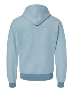 J. America 8709 Men’s Flip Side Fleece Hooded Sweatshirt – Chambray Heather (back)