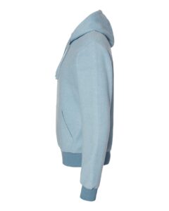 J. America 8709 Men’s Flip Side Fleece Hooded Sweatshirt – Chambray Heather (side)