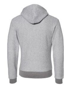 J. America 8709 Men’s Flip Side Fleece Hooded Sweatshirt – Grey Heather (back)