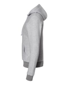 J. America 8709 Men’s Flip Side Fleece Hooded Sweatshirt – Grey Heather (side)