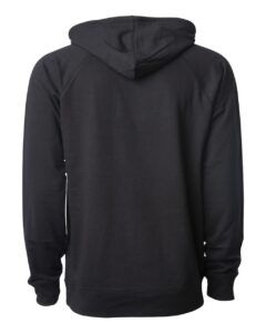 Independent Trading Co. SS1000 Unisex Icon Lightweight Loopback Terry Hooded Sweatshirt – Black (back)