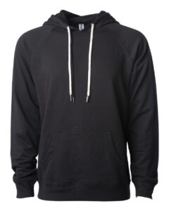Independent Trading Co. SS1000 Unisex Icon Lightweight Loopback Terry Hooded Sweatshirt – Black