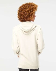 Independent Trading Co. SS1000 Unisex Icon Lightweight Loopback Terry Hooded Sweatshirt – Bone (on model back)