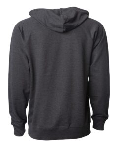 Independent Trading Co. SS1000 Unisex Icon Lightweight Loopback Terry Hooded Sweatshirt – Charcoal Heather (back)