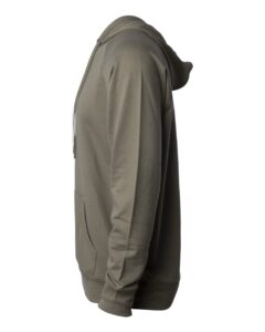 Independent Trading Co. SS1000 Unisex Icon Lightweight Loopback Terry Hooded Sweatshirt – Olive (side)