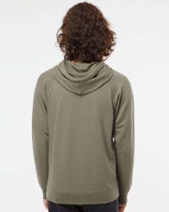 Independent Trading Co. SS1000 Unisex Icon Lightweight Loopback Terry Hooded Sweatshirt – Olive (on model back)